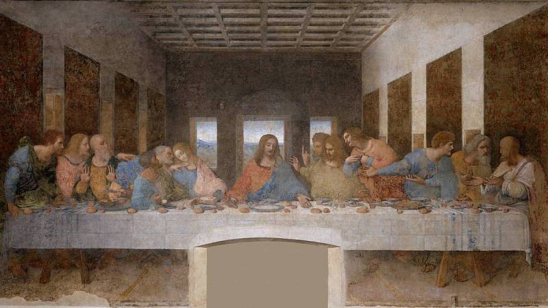 Jeden z obrazů Leonarda da Vinciho, Poslední večeře
